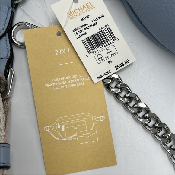 Michael Kors Maisie Large Pebbled Leather 2-in-1 Sling Pack Fanny Pack Waist Bag - Picture 4 of 16